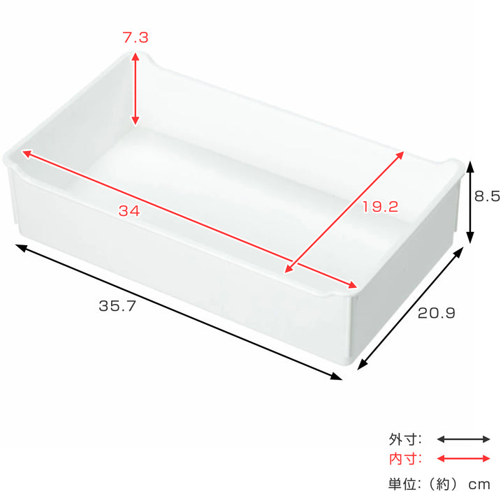 コンビネーションケーストレー幅39cmミドル用収納ケース専用トレー