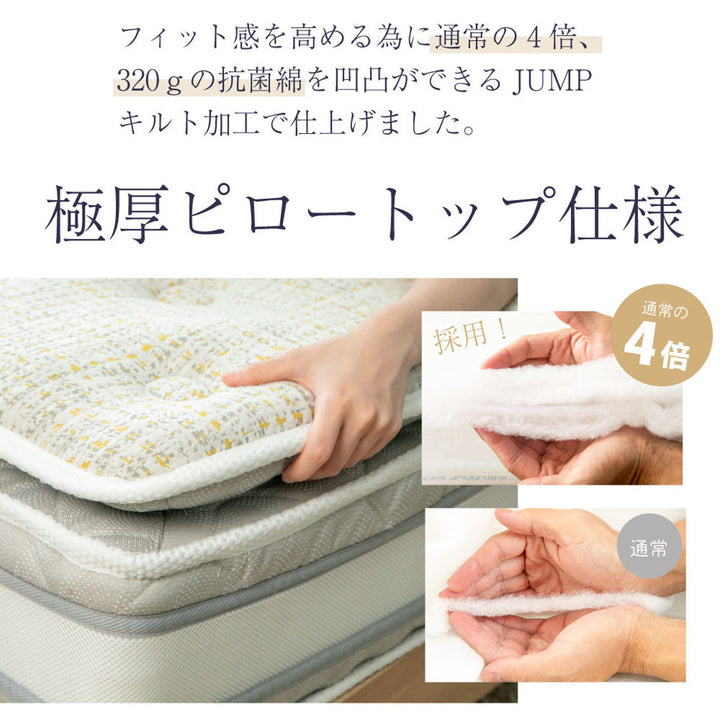 極厚ピロートップ硬さの選べるマットレスワイドダブルサンライズイエロー咲夜NoWay!
