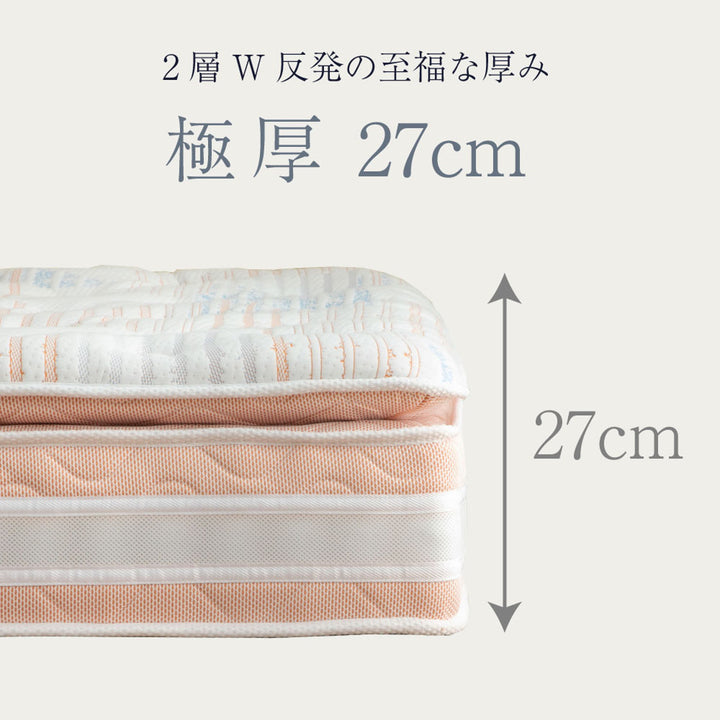 極厚ピロートップ硬さの選べるマットレスワイドダブルサンライズイエロー咲夜NoWay!