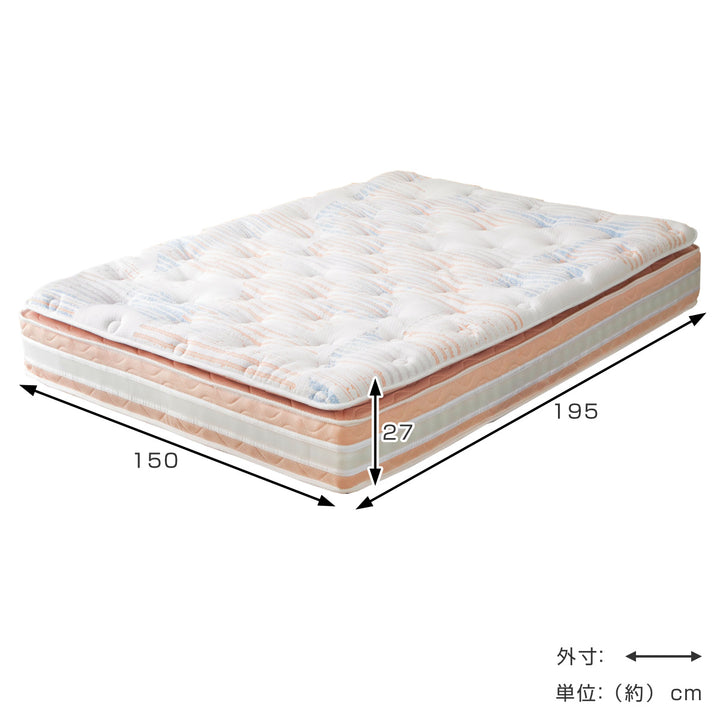 極厚ピロートップ硬さの選べるマットレスワイドダブルサンセットオレンジ咲夜NoWay!