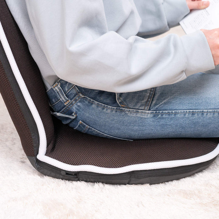 座椅子1人掛け幅50cmコンパクトリクライニングメッシュ低反発ドーナツ座椅子