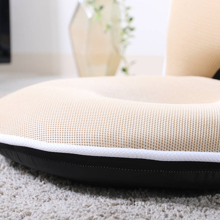 座椅子1人掛け幅50cmコンパクトリクライニングメッシュ低反発ドーナツ座椅子