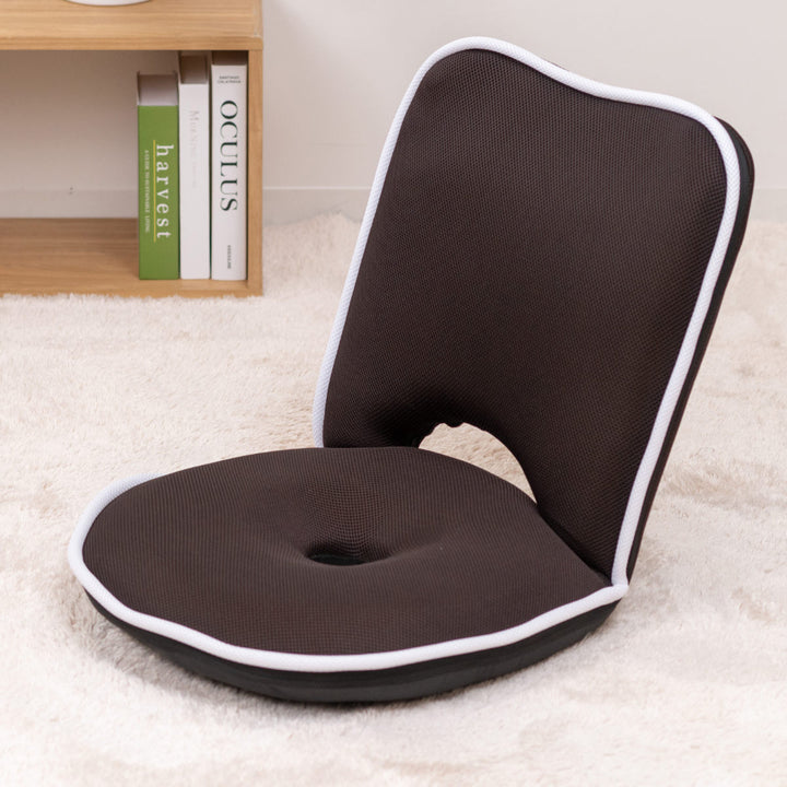 座椅子1人掛け幅50cmコンパクトリクライニングメッシュ低反発ドーナツ座椅子