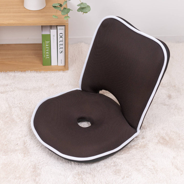 座椅子1人掛け幅50cmコンパクトリクライニングメッシュ低反発ドーナツ座椅子