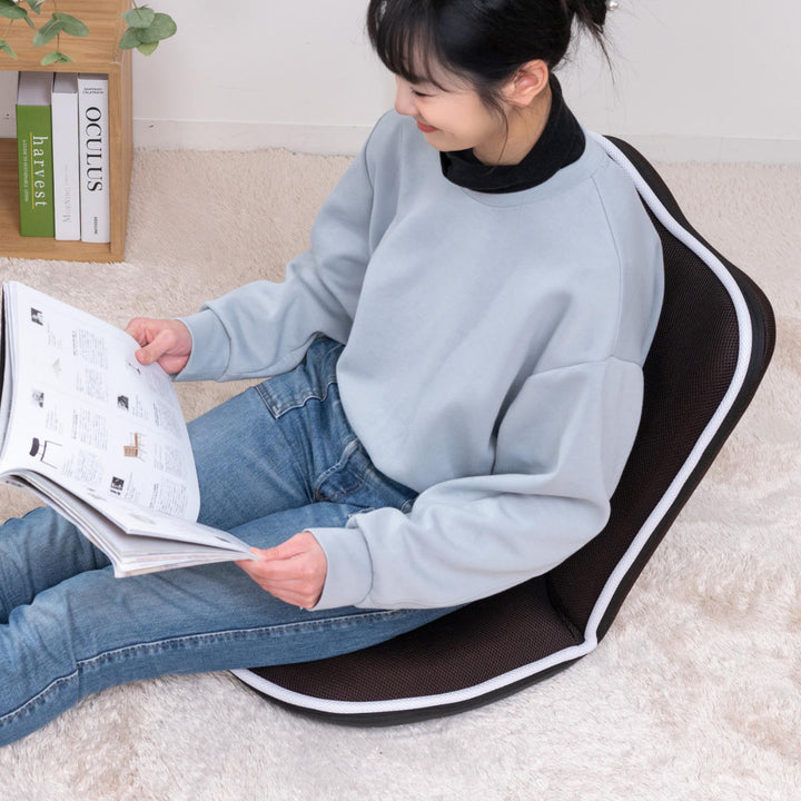 座椅子1人掛け幅50cmコンパクトリクライニングメッシュ低反発ドーナツ座椅子