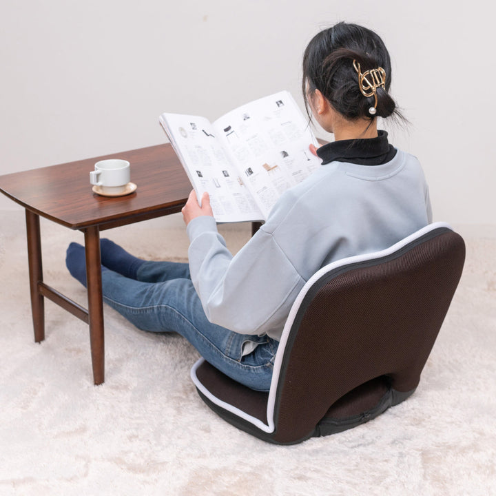 座椅子1人掛け幅50cmコンパクトリクライニングメッシュ低反発ドーナツ座椅子