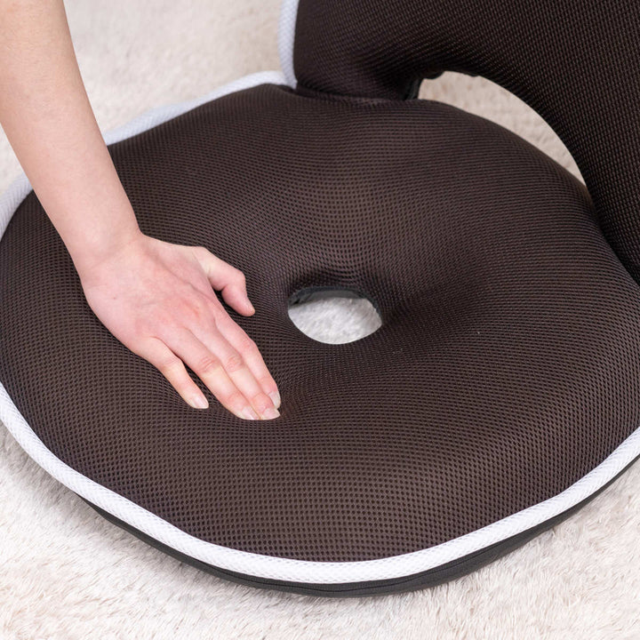 座椅子1人掛け幅50cmコンパクトリクライニングメッシュ低反発ドーナツ座椅子