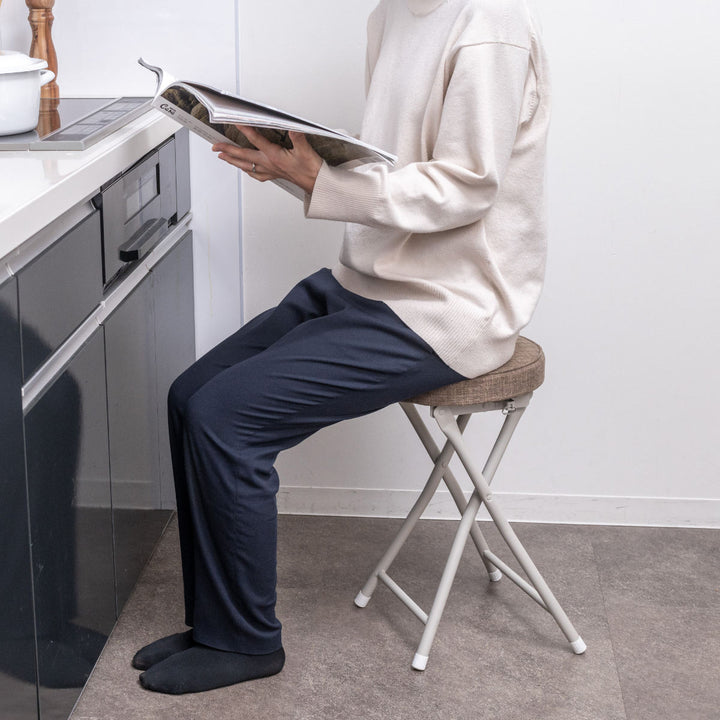 折りたたみ椅子スツール座面高49.5cmクッション座面