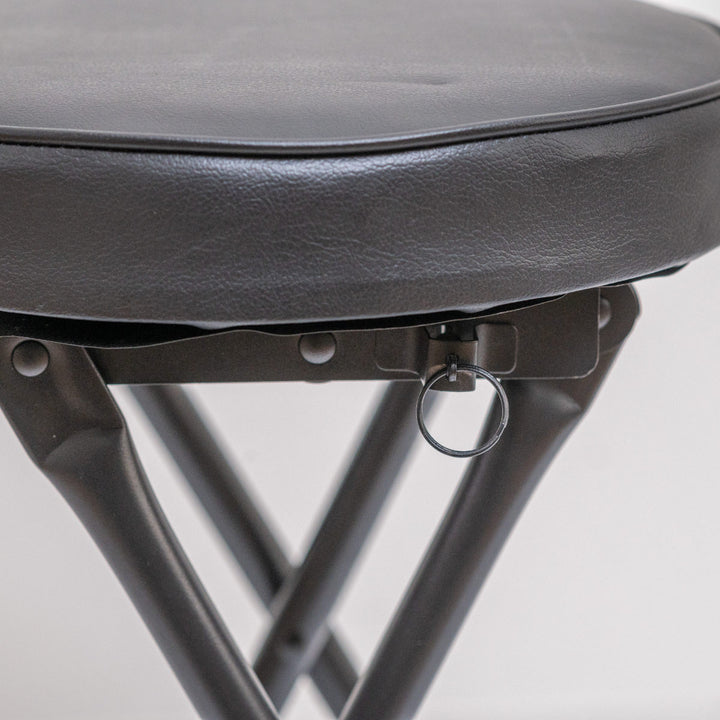 折りたたみ椅子スツール座面高49.5cm合皮クッション座面ブラックフレーム