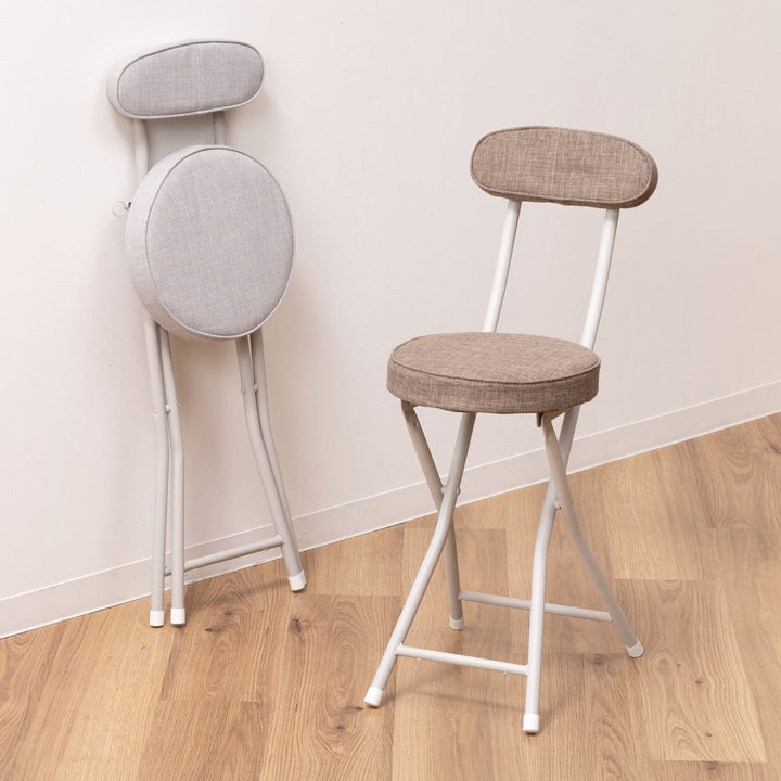 折りたたみ椅子座面高50cm背もたれ付クッション座面