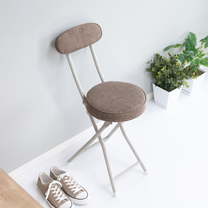 折りたたみ椅子座面高50cm背もたれ付クッション座面