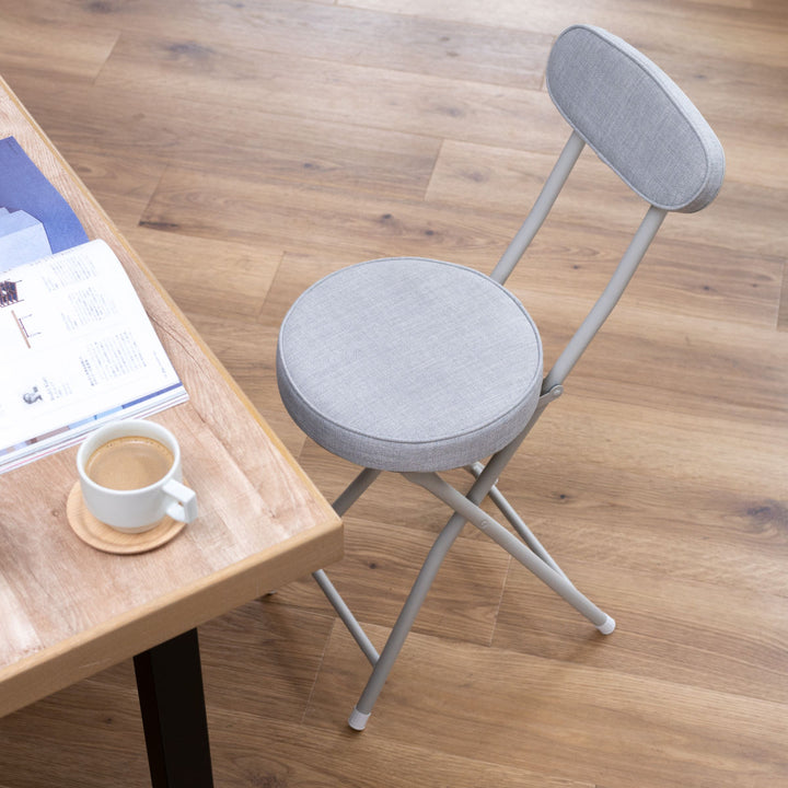 折りたたみ椅子座面高50cm背もたれ付クッション座面