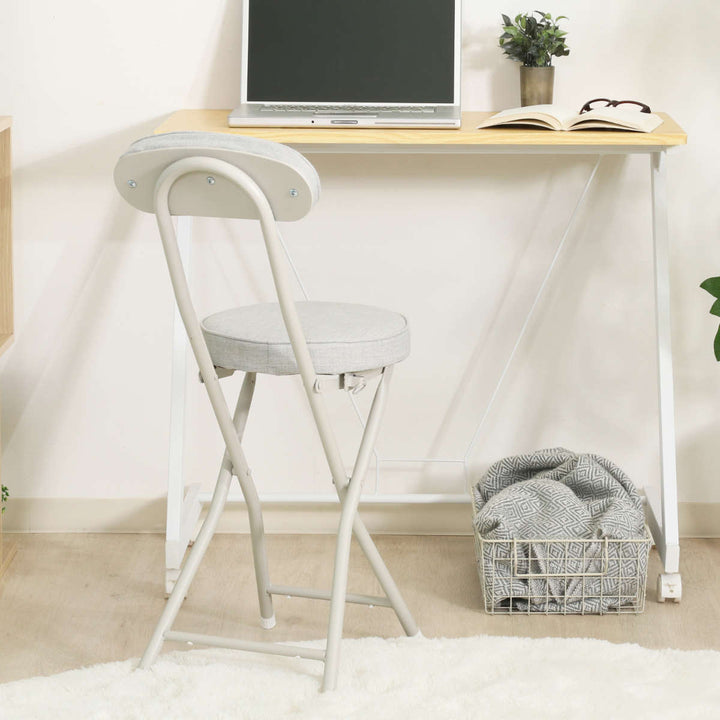 折りたたみ椅子座面高50cm背もたれ付クッション座面