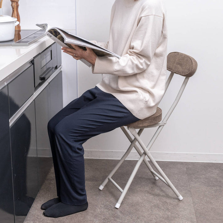 折りたたみ椅子座面高50cm背もたれ付クッション座面