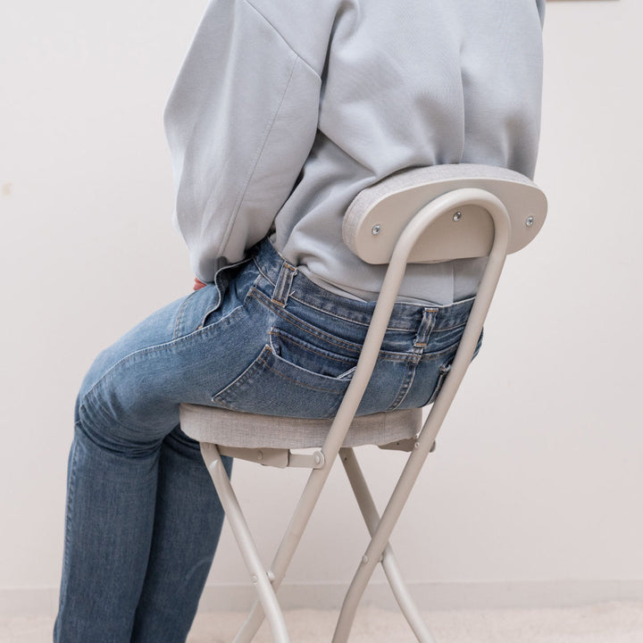折りたたみ椅子座面高50cm背もたれ付クッション座面