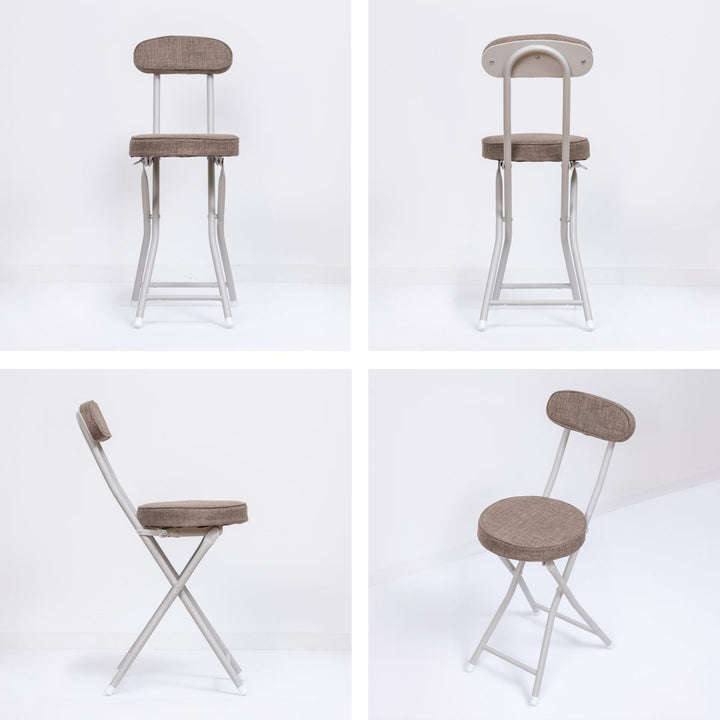 折りたたみ椅子座面高50cm背もたれ付クッション座面