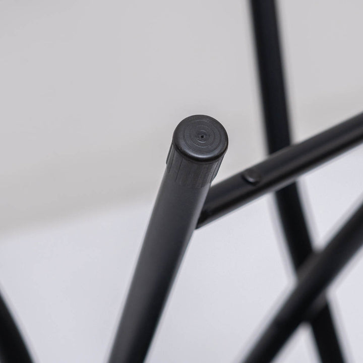 折りたたみ椅子座面高50cm背もたれ付合皮クッション座面ブラックフレーム