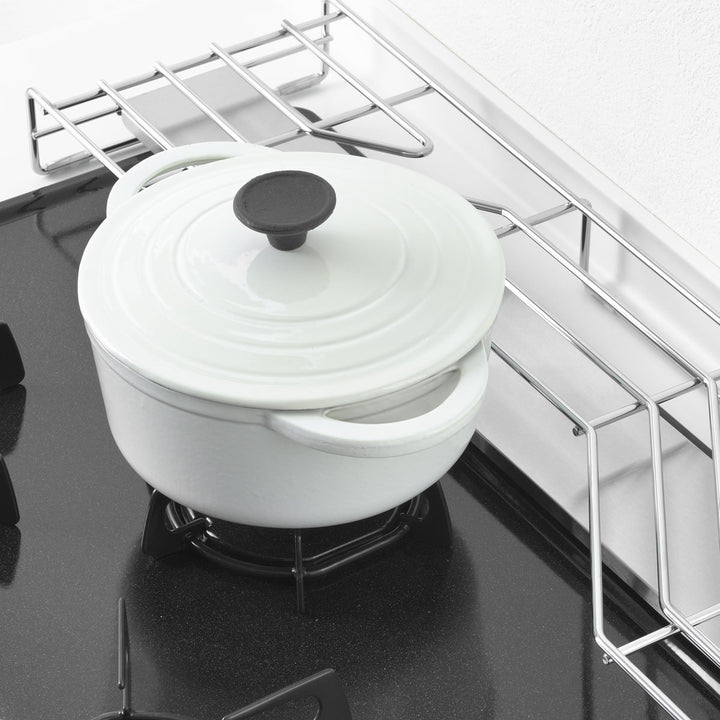 コンロ奥ラック排気口カバー付き