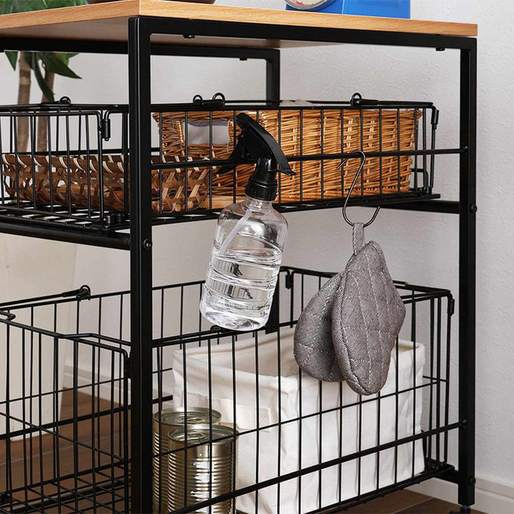 ランドリーワゴン持ち運べるバスケット2段ワゴンランドリーバスケット2段