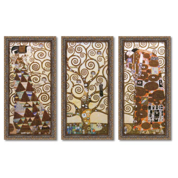 アートパネルグスタフクリムト『ラルベロデラヴィータ（3枚セット）』28.5×56.5cm