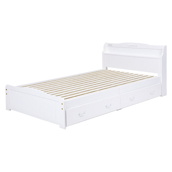 収納付きベッド姫系セミダブルすのこ