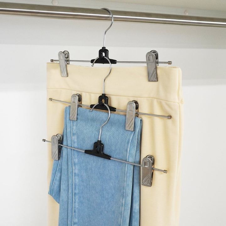 クリップハンガーモノクローゼットメタルグリップハンガー連結3本