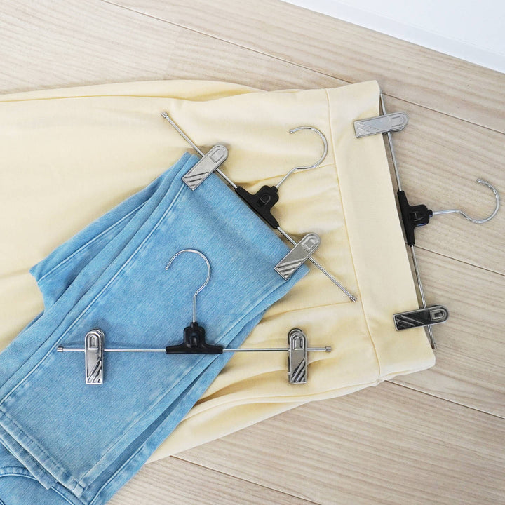 クリップハンガーモノクローゼットメタルグリップハンガー連結3本