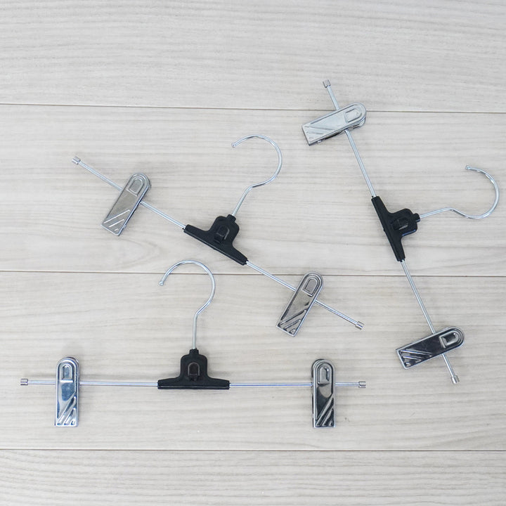 クリップハンガーモノクローゼットメタルグリップハンガー連結3本