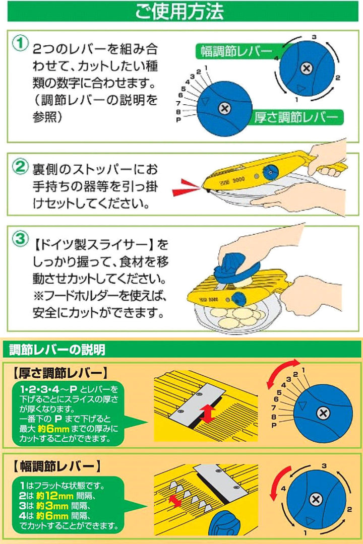 スライサーホルダー付き千切り器みじん切り器ドイツ製