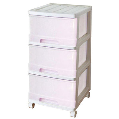 チェスト 深型 収納ケース 3段 キャスター付き パステルカラー 幅34.5×奥行41.5×高さ65cm
