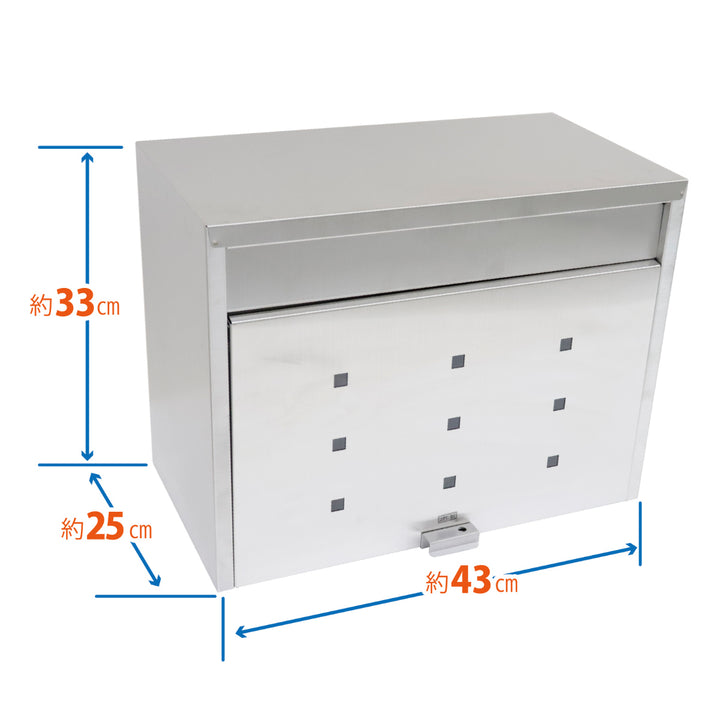 郵便ポスト大型ステンレスポスト壁掛