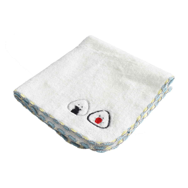 タオルハンドタオルぎゅっとおにぎりさん刺繍25×25cm