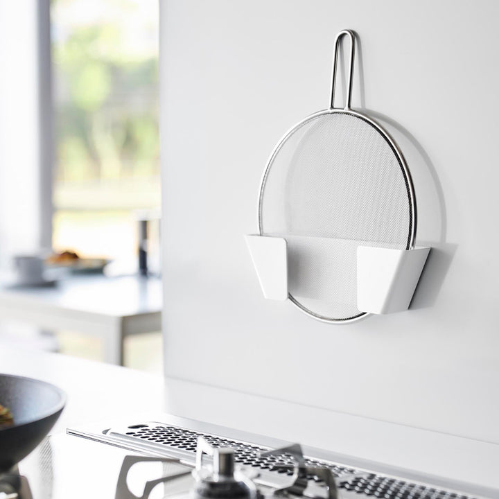 山崎実業Plateフィルムフック鍋蓋ホルダープレートSホワイト