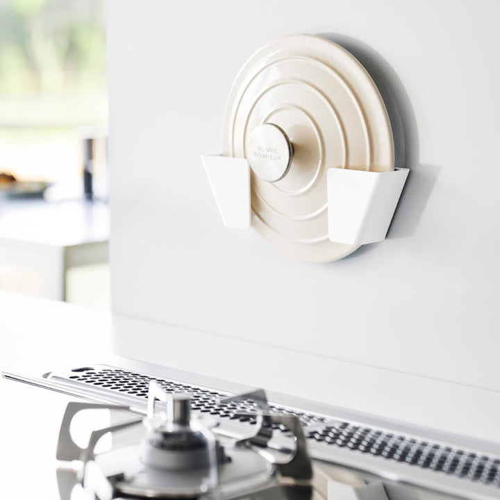 山崎実業Plateフィルムフック鍋蓋ホルダープレートSホワイト