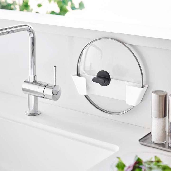 山崎実業Plateフィルムフック鍋蓋ホルダープレートLホワイト