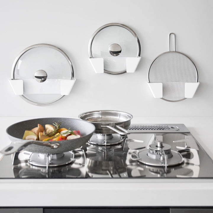 山崎実業Plateフィルムフック鍋蓋ホルダープレートLホワイト