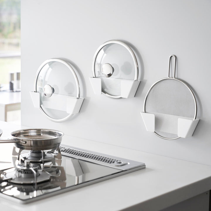 山崎実業Plateフィルムフック鍋蓋ホルダープレートLホワイト