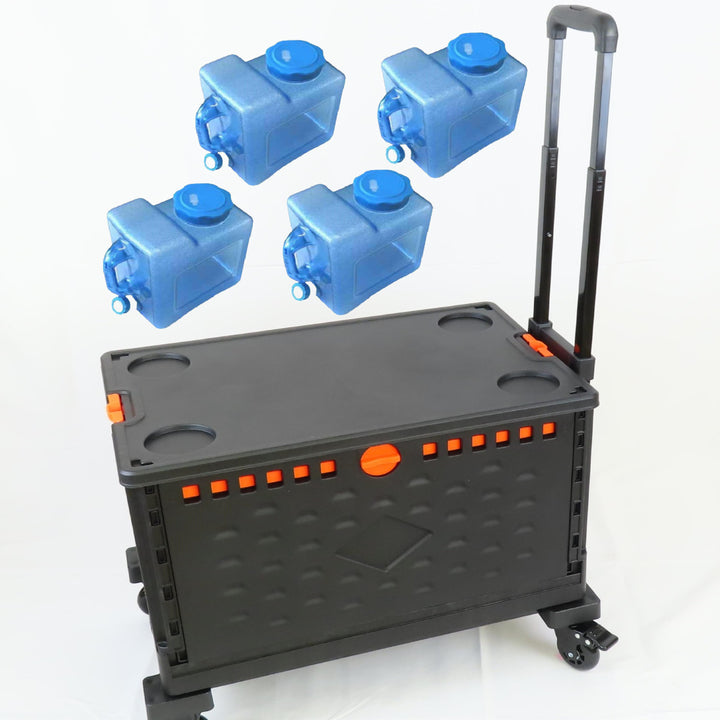 ウォータータンクカート折りたたみコンテナ飲料用タンク4個セット