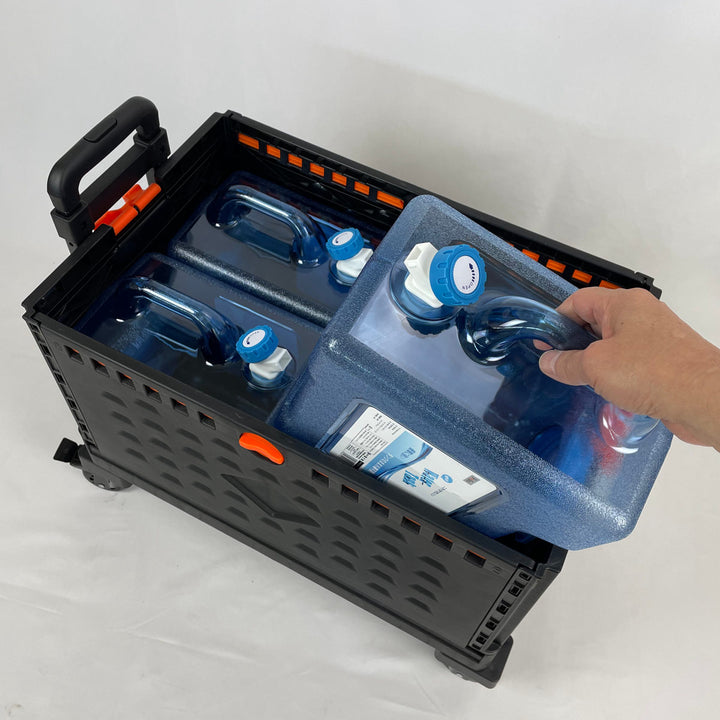 ウォータータンクカート折りたたみコンテナ飲料用タンク4個セット