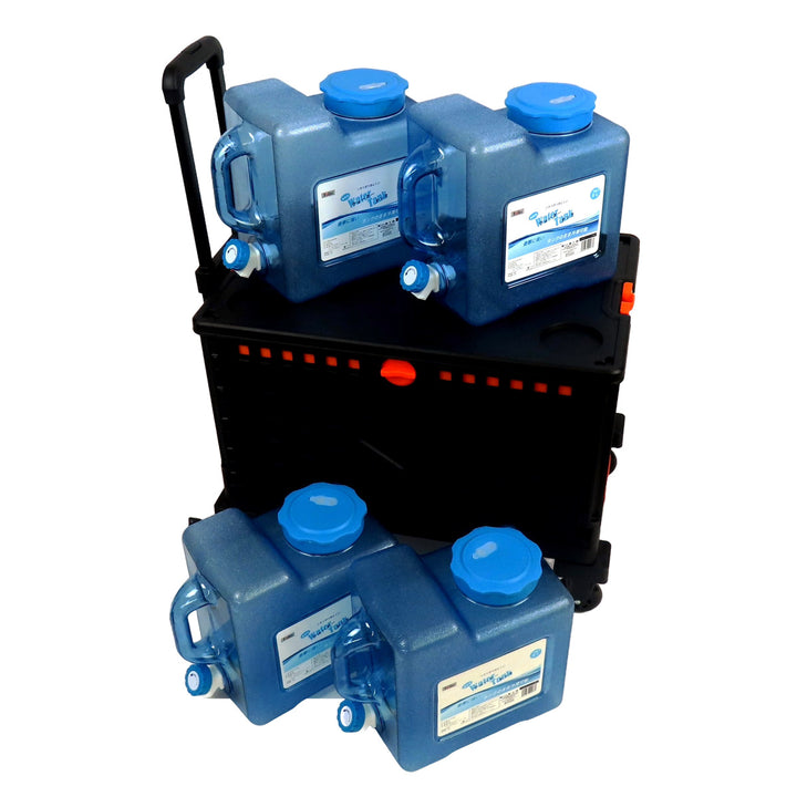 ウォータータンクカート折りたたみコンテナ飲料用タンク4個セット