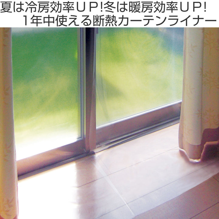 断熱カーテン断熱カーテンライナー幅150cm×丈250cm2枚入クリア