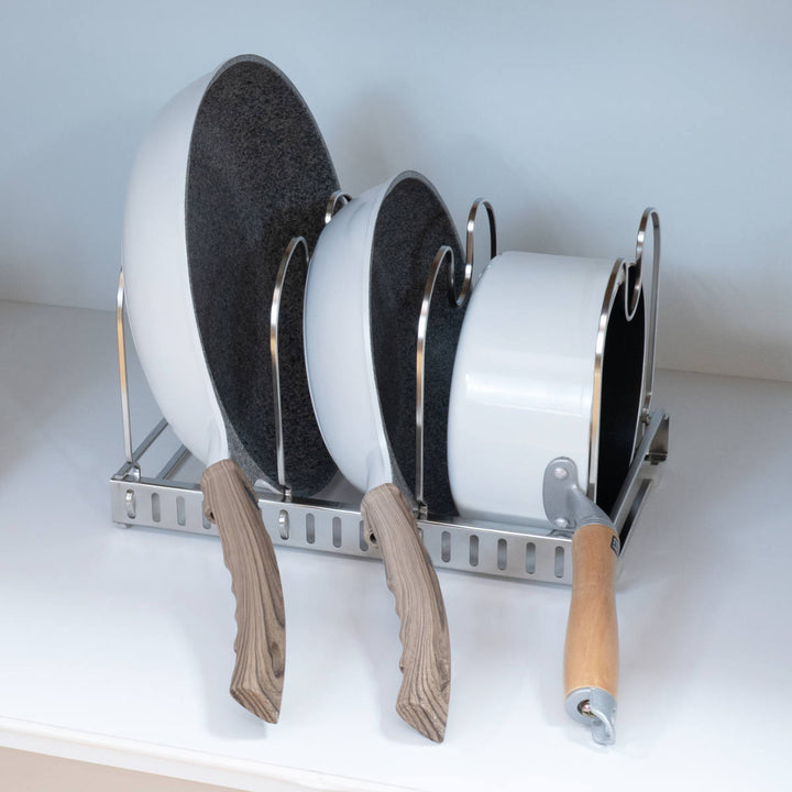 フライパンラック＆kit調節できるフライパンスタンド