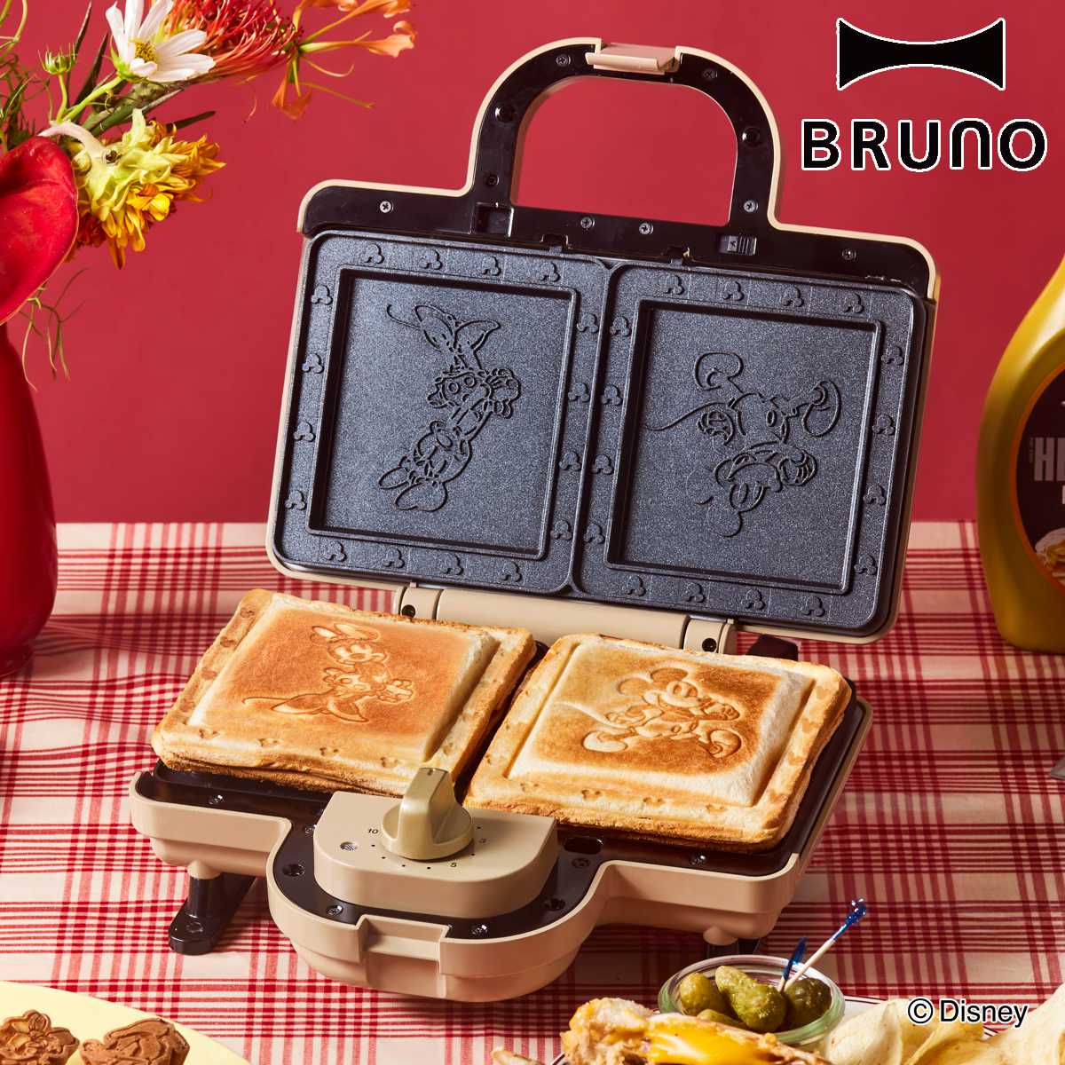 BRUNO ホットサンドメーカー ダブル 在庫処分特価】 BRUNO ホットサンドメーカーダブル 両面焼き DISNEY