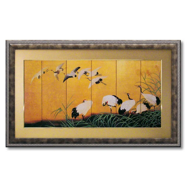 アートパネル和風フレーム『ツルの舞』111×68cm