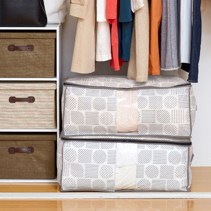 収納袋羽毛布団収納袋北欧柄幅70×奥行50×高さ30cm