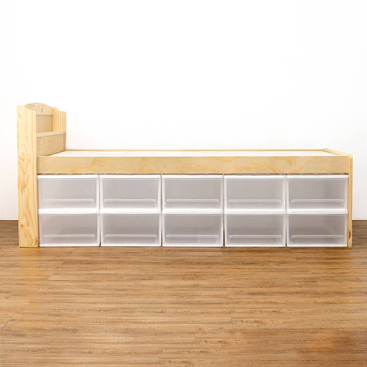 ベッドボンネルマットレス付きセミダブル宮棚2口コンセント敷き布団OK