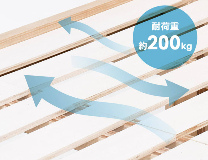 ベッドポケットマットレス付きセミダブル宮棚2口コンセント敷き布団OK