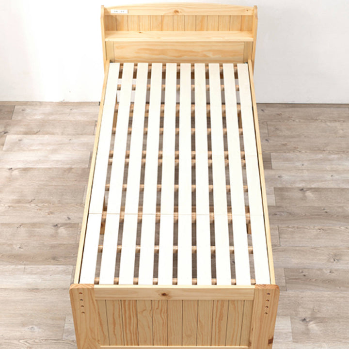 ベッド床下収納セミダブル宮棚2口コンセント敷き布団OK