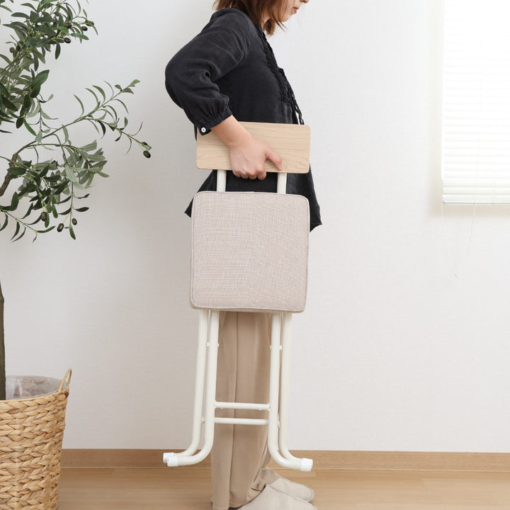 折りたたみ椅子座面高47cm背もたれ付厚座タイプノエル