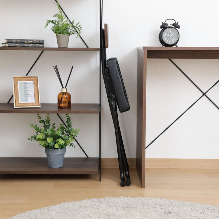 折りたたみ椅子座面高47cm背もたれ付厚座タイプノエル